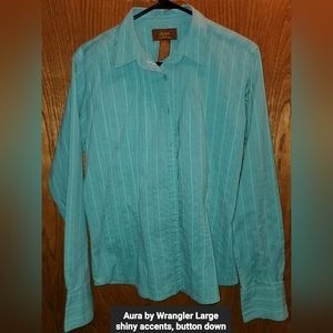 Aura by Wrangler large long sleeve western shirt